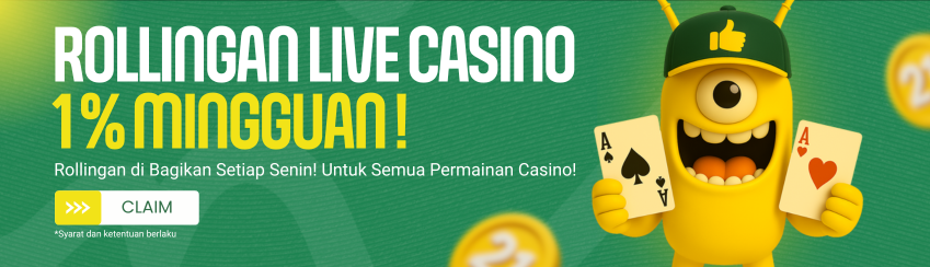 BONUS ROLLINGAN CASINO UP TO 1%